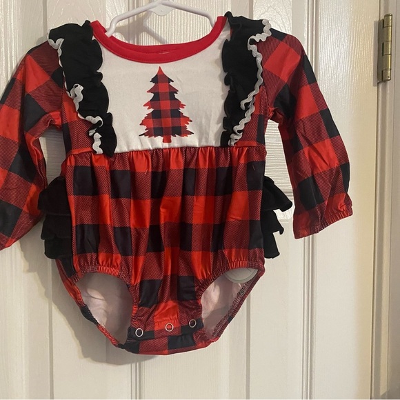 New Buffalo Plaid Holiday Romper - Picture 3 of 7